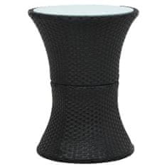 Petromila Zahradní odkládací stolek tvar bubnu černý polyratan