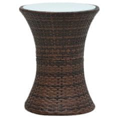 Vidaxl Zahradní odkládací stolek tvar bubnu hnědý polyratan