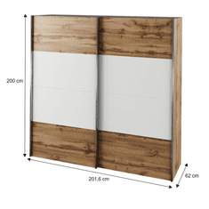 KONDELA Ložnicový komplet (postel 160x200 cm), dub wotan/bílá, GABRIELA NEW