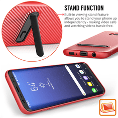 Centopi gumené pouzdro Ultra Thin Slim Carbon na Samsung Galaxy S8 Plus červené