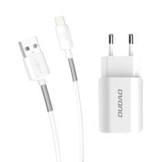 DUDAO A2EU Home Travel nabíječka 2x USB 2.4A + Lightning kabel, bíla