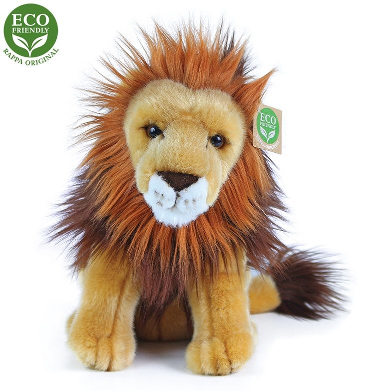 Levně Rappa Plyšový lev sedící, 25 cm, ECO-FRIENDLY