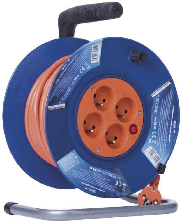 Levně Emos PVC prodlužovací kabel na bubnu - 4 zásuvky, 25 m 1,5 mm2 1908042501