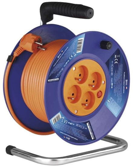 Emos PVC prodlužovací kabel na bubnu - 4 zásuvky, 30 m, 1 mm2 1908143001