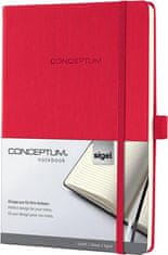 Sigel Záznamní kniha "Conceptum", červená, A4, linkovaný, 194 stran