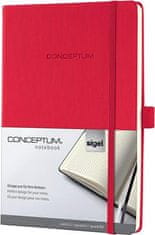 Sigel Záznamní kniha "Conceptum", červená, A5, čtverečkovaný, 194 stran