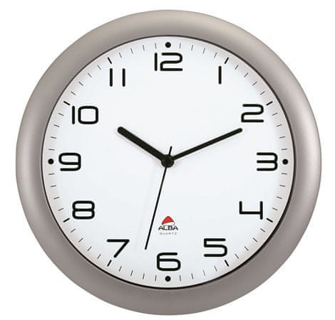 Alba Nástěnné hodiny "Hornew", stříbrná, 30 cm