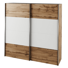 KONDELA Ložnicový komplet (postel 180x200 cm), dub wotan / bílá, GABRIELA NEW
