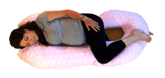KHC Těhotenský kojící relaxační polštář Zuzanka 260 cm Bílé hvězdičky na růžové Pratelný potah 25 barevných variant