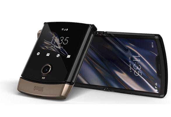 Motorola Razr, skládací smartphone, dotykové véčko, OLED displej, duální fotoaparát, skládací displej, výkonný procesor