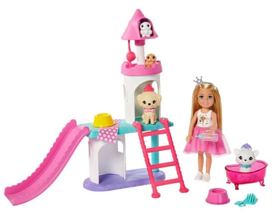 Mattel Barbie Princess Adventure Princezna Chelsea Herní set se skluzavkou