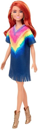 Mattel Barbie Modelka 141 - Barevné šaty