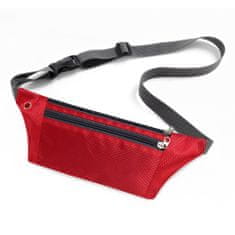 MG Ultimate Running Belt běžecký opasek s otvorem pro sluchátka, červený