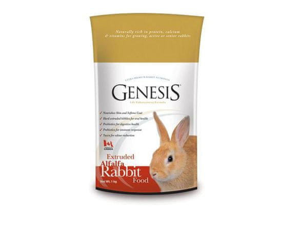 Genesis Rabbit food alfalfa 1kg granulované k. pro králíky,
