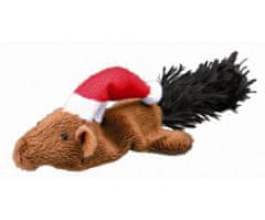 Trixie Vánoční plyšová myš/veverka hračka pro kočky 14-17 cm