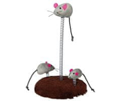 Trixie Myší rodinka na pružině 15 x 22 cm, hračky, kočky