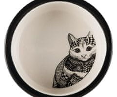 Trixie Keramická miska zentangle pro kočky 0,3l/12 cm bílo/černá