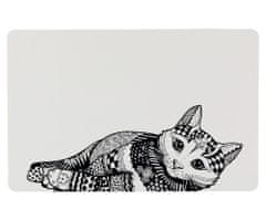 Trixie Prostírání zentangle kočka 44 x 28 cm bílo/černé,