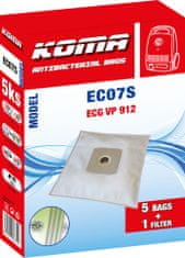 KOMA EC07S - Sáčky do vysavače ECG VP 912 textilní, 5ks
