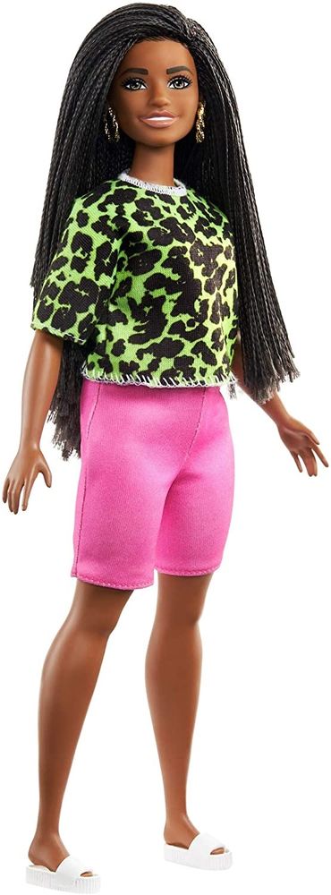 Mattel Barbie Modelka 144 - Tričko s neonovým leopardím vzorem a růžovými šortkami