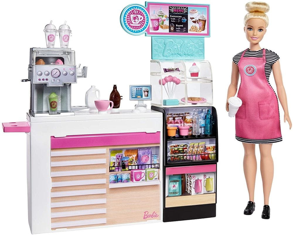 Mattel Barbie Kavárna s panenkou GMW03