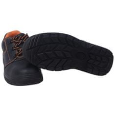 Vidaxl Černé bezpečnostní boty, velikost 44, kožené