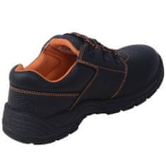 Vidaxl Černé bezpečnostní boty, velikost 44, kožené
