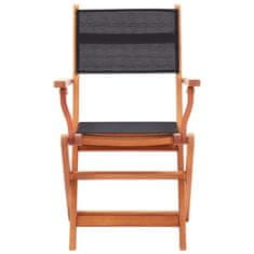 Petromila Skládací zahradní židle 6 ks černé masivní eukalyptus textilen