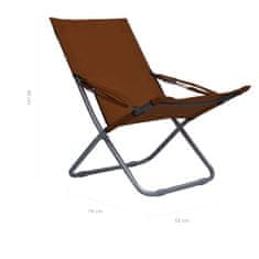 Greatstore Skládací plážové židle 2 ks textil hnědé