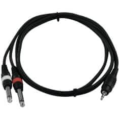 Omnitronic Kabel AC35-15 Jack 3,5 stereo - 2x Jack 6,3 mono, 1,5 m