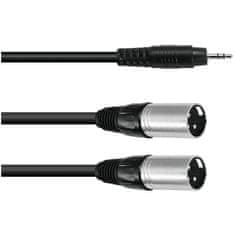 Omnitronic Kabel AC40-15 Jack 3,5 stereo - 2x XLR samec, 1,5 m
