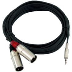 Omnitronic Kabel AC40-30 Jack 3,5 stereo - 2x XLR samec, 3 m