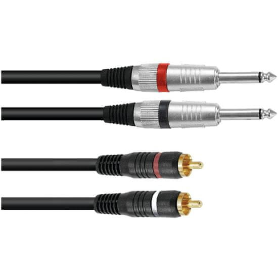 Omnitronic Kabel KC2-15 2x Jack 6,3 mono - 2x RCA, 1,5 m
