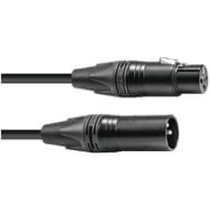 PSSO DMX kabel XLR 3-pinový, černý, 1,5m, konektory Neutrik