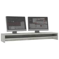 Vidaxl Stojan na monitor betonově šedý 100 x 24 x 13 cm dřevotříska