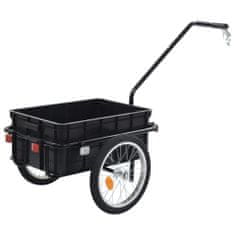 shumee Přívěsný vozík za kolo / ruční vozík 155x61x83 cm ocel černý