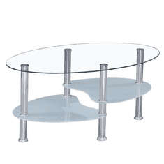 KONDELA Konferenční stolek, ocel/sklo, WAVE NEW