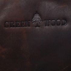 Green Wood Velká kožená cestovní taška Antoine Green Wood, hnědá