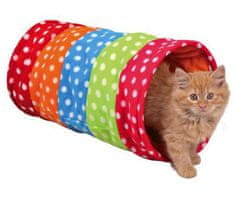 Trixie Barevný tunel pro kočky, flízový 25x50 cm,