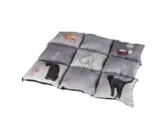 Trixie Barevná měkká podložka patchwork kočka 55 x 45 cm šedá