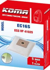 KOMA EC16S - Sáčky do vysavače ECG VP 4102S textilní, 5ks