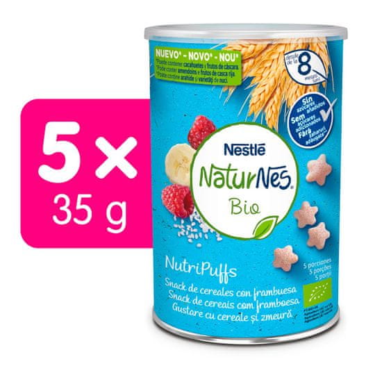 Nestlé NATURNES BIO NutriPuffs Malina 5x 35 g