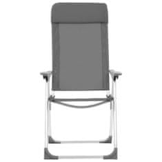 shumee Skládací kempingové židle 4 ks šedé hliníkové
