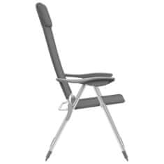 Vidaxl Skládací kempingové židle 4 ks šedé hliníkové