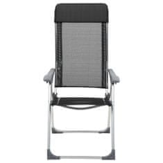 Greatstore Skládací kempingové židle z hliníku 2 ks černé