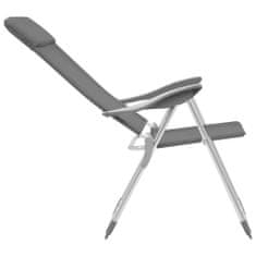 shumee Skládací kempingové židle 4 ks šedé hliníkové