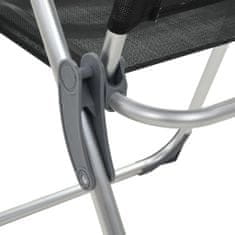 Vidaxl Skládací kempingové židle z hliníku 4 ks černé