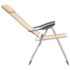 Vidaxl Skládací kempingové židle 2 ks krémové hliníkové