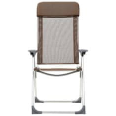 Vidaxl Skládací kempingové židle 2 ks hnědé hliníkové