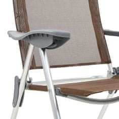 Greatstore Skládací kempingové židle 2 ks hnědé hliníkové